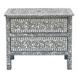 NNEDSZ MOTHER OF PEARL HAND MADE SWIRL CHEST DRAWS