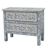 NNEDSZ MOTHER OF PEARL HAND MADE SWIRL CHEST DRAWS