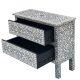 NNEDSZ MOTHER OF PEARL HAND MADE SWIRL CHEST DRAWS