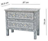 NNEDSZ MOTHER OF PEARL HAND MADE SWIRL CHEST DRAWS