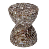 NNEDSZ TONED MOTHER OF PEARL STOOL/SIDE TABLE