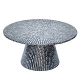 NNEDSZ TRIDENT MOTHER OF PEARL HAND MADE COFFEE TABLE