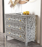 NNEDSZ MOTHER OF PEARL HAND MADE MONOCHROME CHEST OF DRAWS