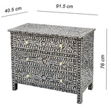 NNEDSZ MOTHER OF PEARL HAND MADE MONOCHROME CHEST OF DRAWS