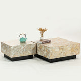NNEDSZ CLUSTER MOTHER OF PEARL HAND MADE COFFEE TABLE