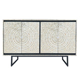 NNEDSZ MOTHER OF PEARL HAND MADE SWIRL SIDEBOARD