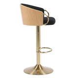 NNEDSZ JENSEN GOLD GAS LIFT BAR STOOL