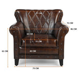 NNEDSZ STUDDED LEATHER ARM CHAIR