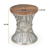 NNEDSZ INVERTED WOOD AND IRON SIDE TABLE