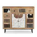 NNEDSZ COWHIDE PATCHWORK CHEST OF DRAWERS