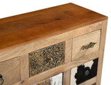 NNEDSZ COWHIDE PATCHWORK CHEST OF DRAWERS