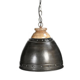 NNEDSZ WASHED IRON AND WOOD LAMPSHADE