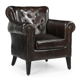 NNEDSZ CHOCOLATE LEATHER ARMCHAIR