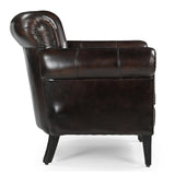 NNEDSZ CHOCOLATE LEATHER ARMCHAIR
