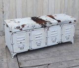 NNEDSZ COWHIDE IRON LOCKER BENCH