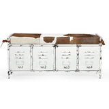 NNEDSZ COWHIDE IRON LOCKER BENCH