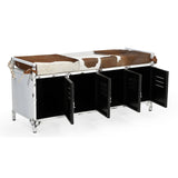 NNEDSZ COWHIDE IRON LOCKER BENCH