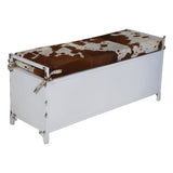 NNEDSZ COWHIDE IRON LOCKER BENCH
