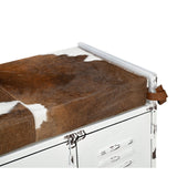 NNEDSZ COWHIDE IRON LOCKER BENCH