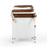 NNEDSZ COWHIDE IRON LOCKER BENCH