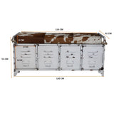 NNEDSZ COWHIDE IRON LOCKER BENCH