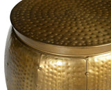 NNEDSZ BRASS LOOK HAMMERED SIDE TABLE
