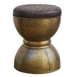 NNEDSZ DI MAGGIO COPPER LOOK DRUM STOOL