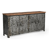 NNEDSZ VINTAGE IRON LOCKER SIDEBOARD WITH RECLAIMED RAILWAY SLEEPER WOOD