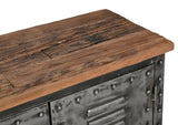 NNEDSZ VINTAGE IRON LOCKER SIDEBOARD WITH RECLAIMED RAILWAY SLEEPER WOOD