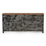 NNEDSZ VINTAGE IRON LOCKER SIDEBOARD WITH RECLAIMED RAILWAY SLEEPER WOOD