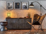 NNEDSZ VINTAGE IRON LOCKER SIDEBOARD WITH RECLAIMED RAILWAY SLEEPER WOOD