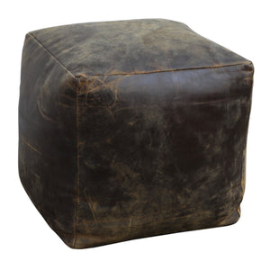 NNEDSZ VINTAGE LEATHER OTTOMAN