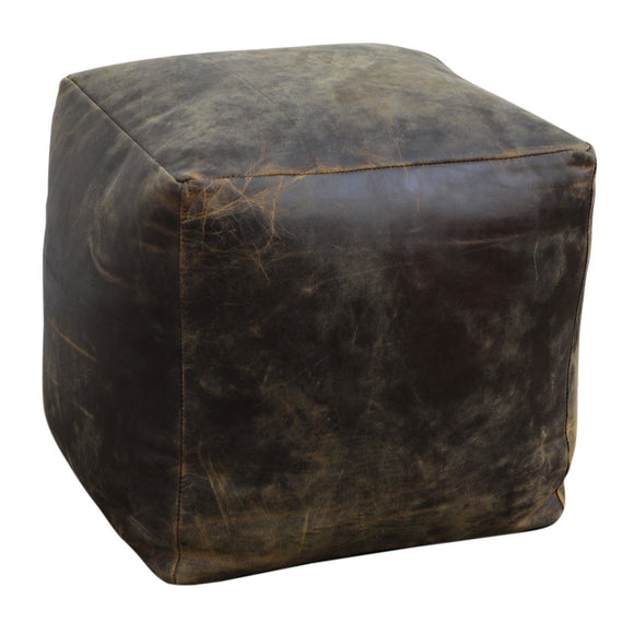 NNEDSZ VINTAGE LEATHER OTTOMAN
