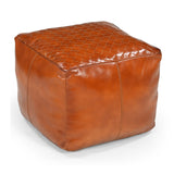 NNEDSZ SQUARE LATTICED LEATHER OTTOMAN