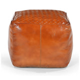 NNEDSZ SQUARE LATTICED LEATHER OTTOMAN