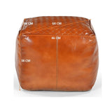 NNEDSZ SQUARE LATTICED LEATHER OTTOMAN