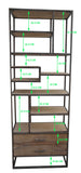 NNEDSZ SLIM INDUSTRIAL IRON BOOKCASE