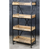 NNEDSZ INDUSTRIAL BISTROT DE FRANCE BOOKCASE ON WHEELS