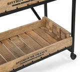 NNEDSZ INDUSTRIAL BISTROT DE FRANCE BOOKCASE ON WHEELS