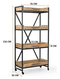 NNEDSZ INDUSTRIAL BISTROT DE FRANCE BOOKCASE ON WHEELS