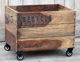 NNEDSZ INDUSTRIAL RECYCLE BASKET ON CAST IRON WHEELS