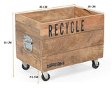 NNEDSZ INDUSTRIAL RECYCLE BASKET ON CAST IRON WHEELS