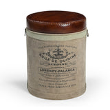 NNEDSZ FRENCH CANVAS LEATHER PERFUME OTTOMAN