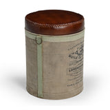 NNEDSZ FRENCH CANVAS LEATHER PERFUME OTTOMAN