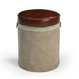 NNEDSZ FRENCH CANVAS LEATHER PERFUME OTTOMAN
