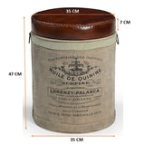 NNEDSZ FRENCH CANVAS LEATHER PERFUME OTTOMAN