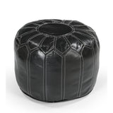 NNEDSZ MOROCCAN LEATHER OTTOMAN BLACK