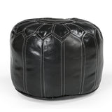 NNEDSZ MOROCCAN LEATHER OTTOMAN BLACK