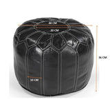NNEDSZ MOROCCAN LEATHER OTTOMAN BLACK
