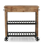 NNEDSZ HARDWOOD BUTLERS TROLLEY ON WHEELS DISTRESSED FINISH